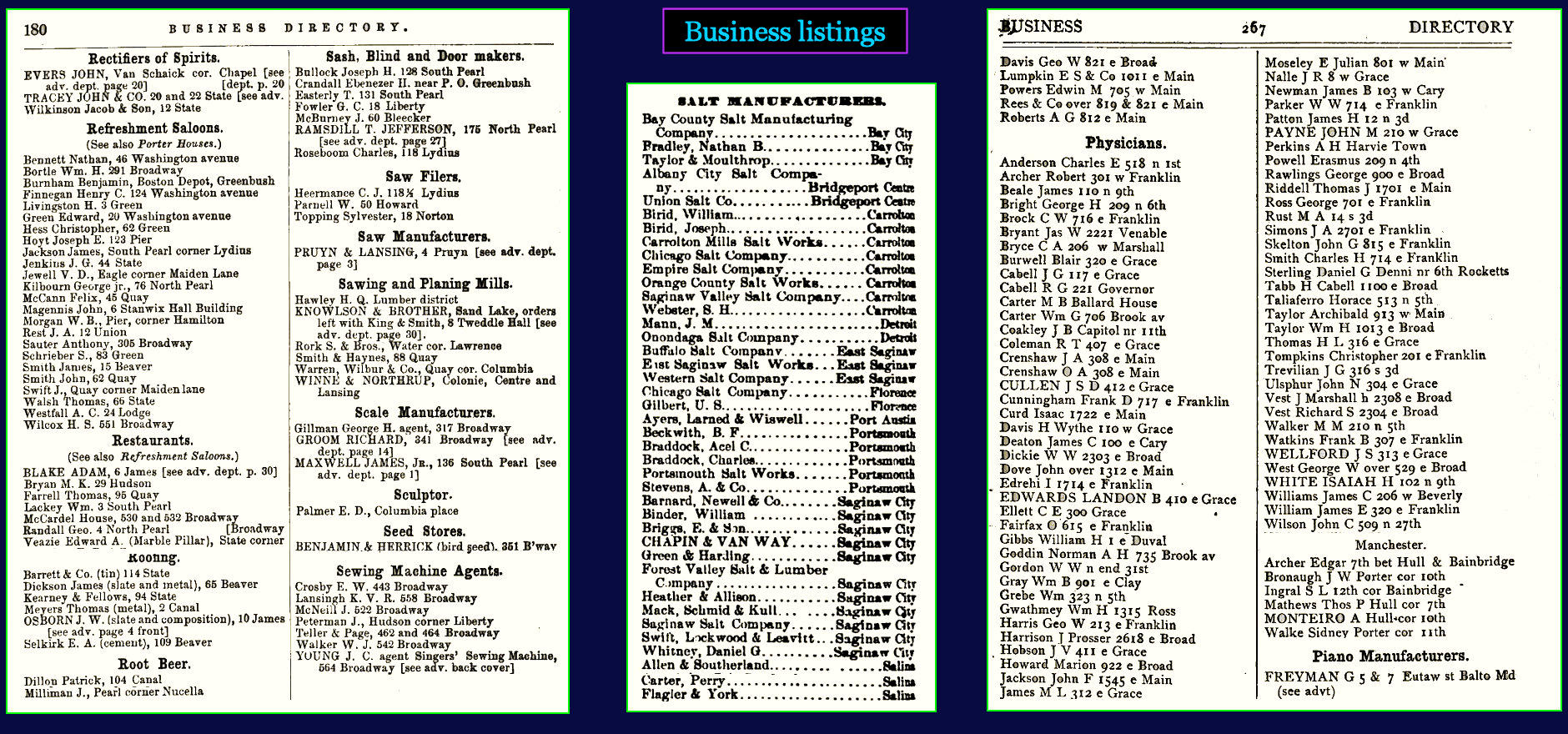 Business Listings, 1870